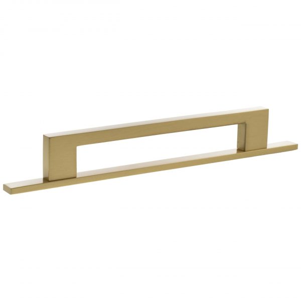Millhouse Brass Empire Slim Cabinet Pull Handle 160mm - Satin Brass - Image 2