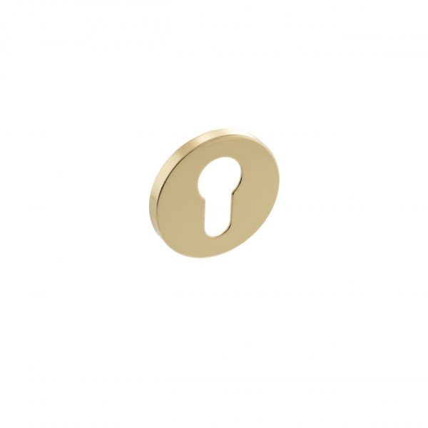 MHSREPB Millhouse Brass Euro Escutcheons on 5mm Slimline Round Rose - Polished Brass