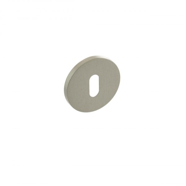 MHSRKSN Millhouse Brass Key Escutcheons on 5mm Slimline Round Rose - Satin Nickel