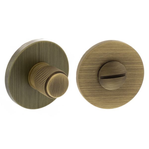 MHSRLWCYB Millhouse Brass Linear WC Turn and Release on 5mm Slimline Round Rose - Yester Bronze