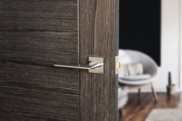 O6515ESC Oro & Oro Unica Lever Door Handle on Square Rose - Satin Chrome - Image 2