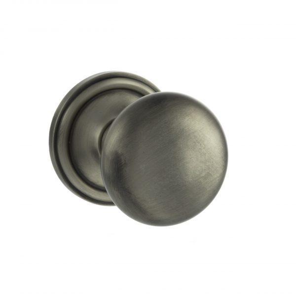 OE58MMKMBN Old English Harrogate Solid Brass Mushroom Mortice Knob on Concealed Fix Rose - Matt Gun Metal