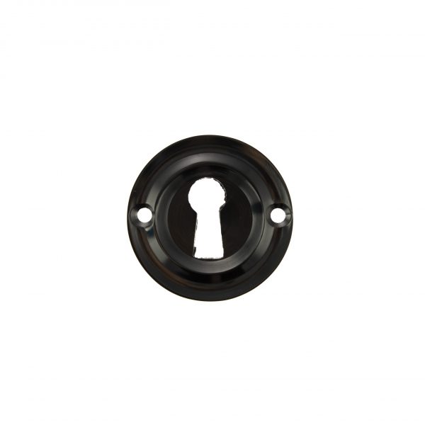 OERKEBN Old English Solid Brass Open Key Hole Escutcheons - Black Nickel