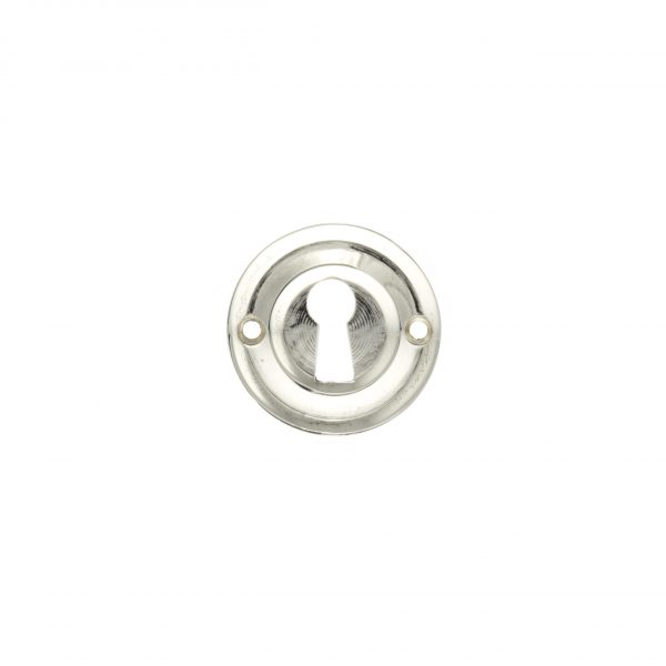 OERKEPN Old English Solid Brass Open Key Hole Escutcheons - Polished Nickel