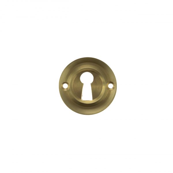 OERKESB Old English Solid Brass Open Key Hole Escutcheons - Satin Brass