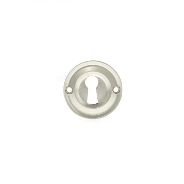 OERKESN Old English Solid Brass Open Key Hole Escutcheons - Satin Nickel