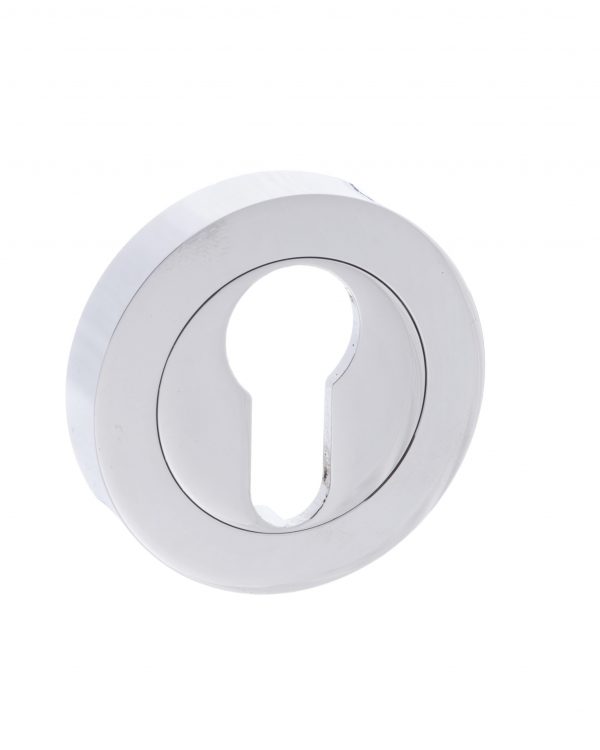S2ESCERPC STATUS Euro Escutcheons on Round Rose - Polished Chrome