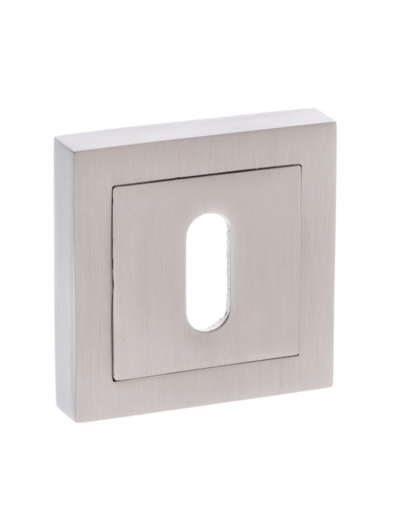SPCESCKSN Senza Pari Key Escutcheons on Square Rose - Satin Nickel