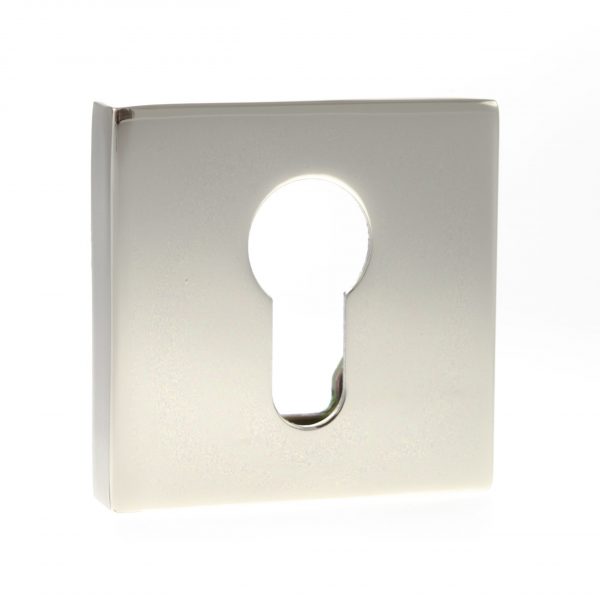 SPESCEPN Senza Pari Euro Escutcheons on Flush Square Rose - Polished Nickel