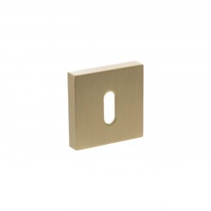 SPESCKSB Senza Pari Key Escutcheons on Minimal Square Rose - Satin Brass