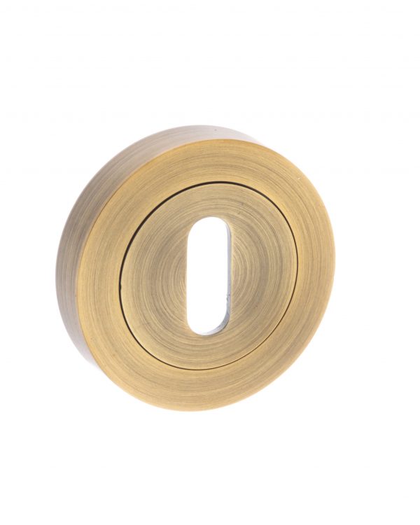 SPMESCKWAB Senza Pari Key Escutcheons on Round Rose - Weathered Antique Bronze