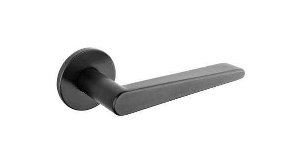 T1967R5SMB Tupai Rapido 5S Line Torrao Lever Door Handle on 5mm Slimline Round Rose - Pearl Black