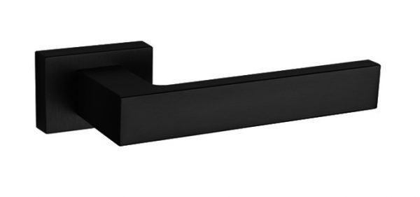 T2275LMB Tupai Rapido RetaLine Rillo Lever Door Handle on Long Rose - Pearl Black