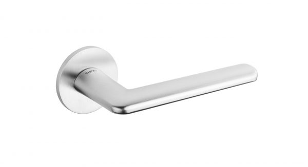 T3098R5SSC Tupai Rapido 5S Line Tavira Lever Door Handle on 5mm Slimline Round Rose - Satin Chrome