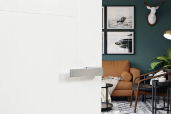 T3099LSC Tupai Rapido RetaLine Panela Lever Door Handle on Long Rose - Satin Chrome - Image 2