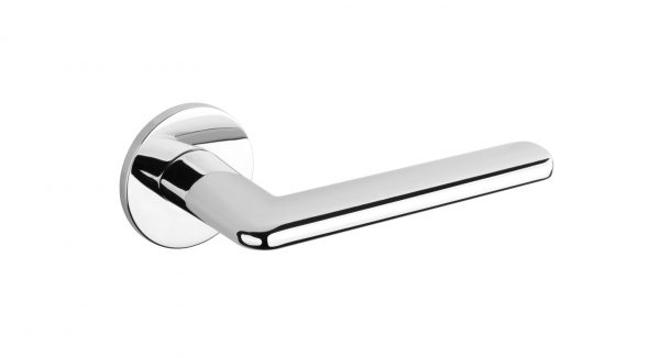 XT3098R5SPC Tupai Exclusivo 5S Line Tavira Lever Door Handle on 5mm Slimline Round Rose - Bright Polished Chrome