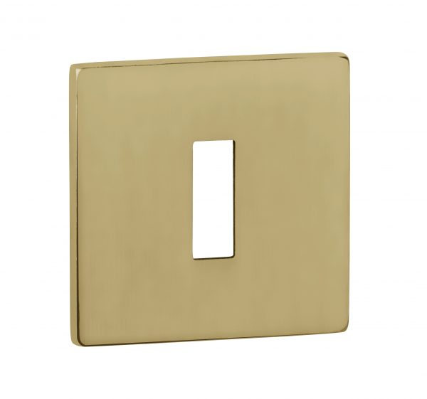 XTESCKS5SRB Tupai Exclusivo 5S Line Key Escutcheons on 5mm Slimline Square Rose - Unlacquered Brass