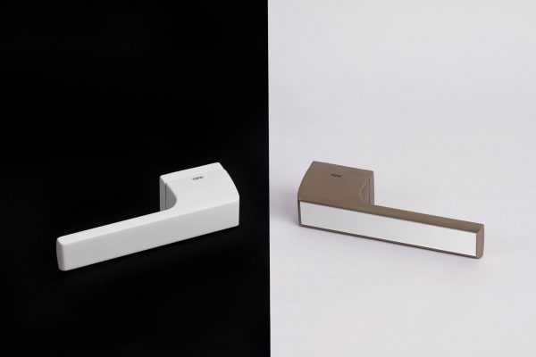 T3089LSSSTT Tupai Rapido VersaLine Tobar Lever Door Handle on Long Rose - Satin Stainless Steel Decorative Plate - Titanium - Image 2